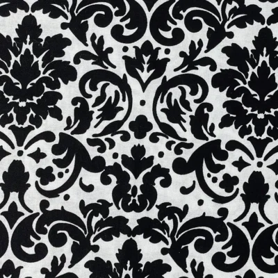 Toile Black Design Fabric Pattern